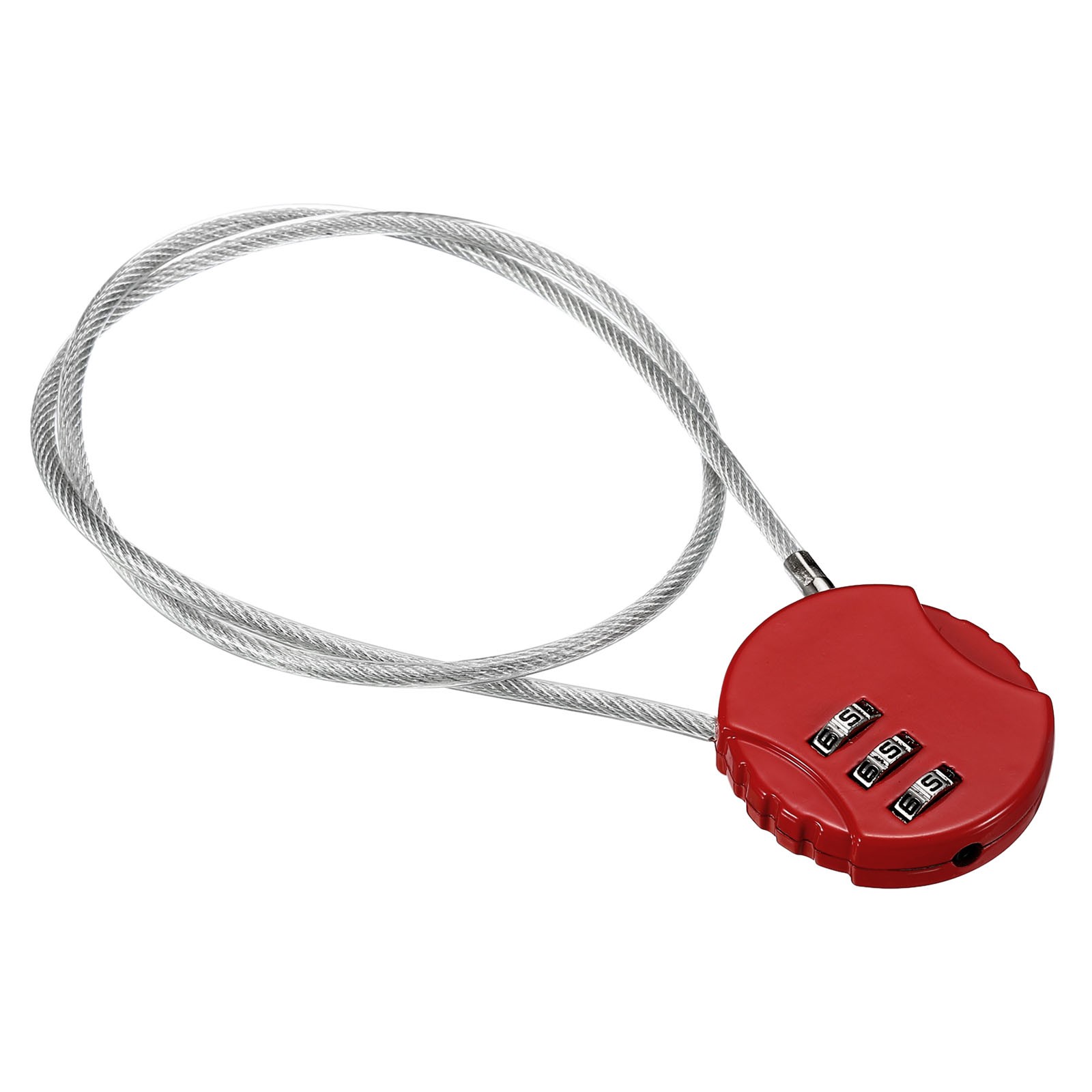 Small Combination Lock 19.6 Inch, 1 Pack 3 Digit Padlock for Gym Locker, Red