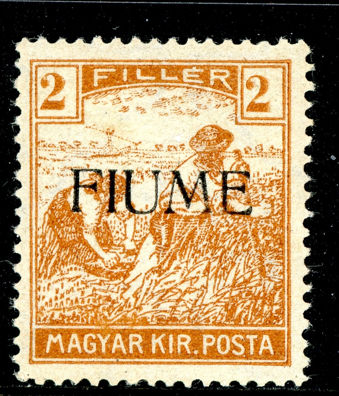 Fiume 1918 Hungarian Occ 2f-Type 2 Hand OP w/Certificate Sassone #4I Mint Z860