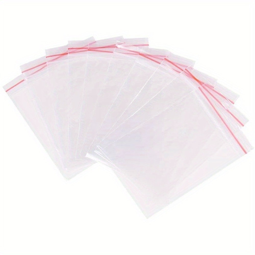 5bags 500pcs 12x8cm Clear Resealable Zipper Bags Sealed Storage Bags Zip Lock