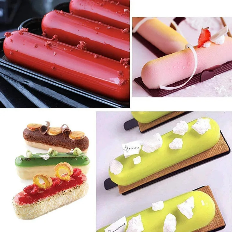 Long Strip Silicone Mold 10 Cavity Finger Shaped Chocolate Rectangular Cereal