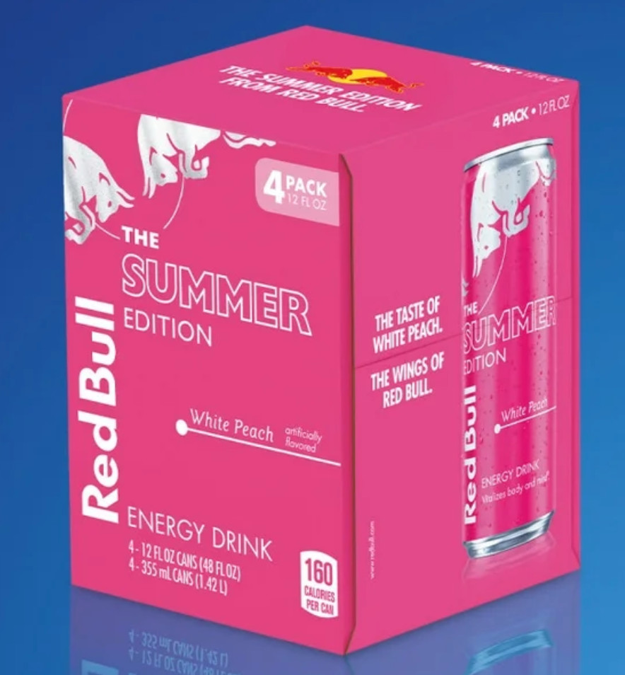 Red Bull White Peach Summer Edition Energy Drink 12oz 4 Pack In Hand Fast 🔥🔥🔥