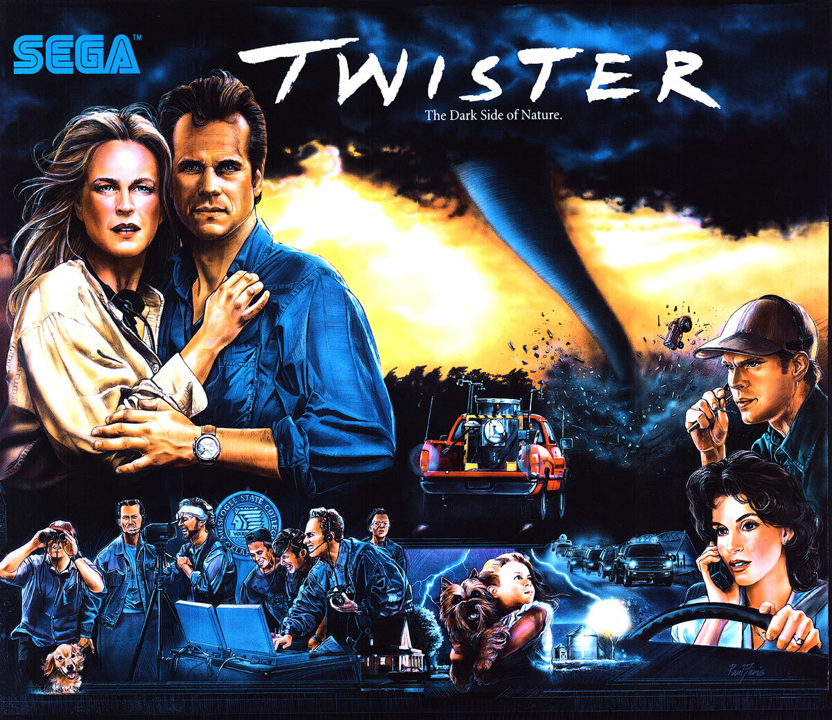 SEGA Twister Pinball Machine Translite