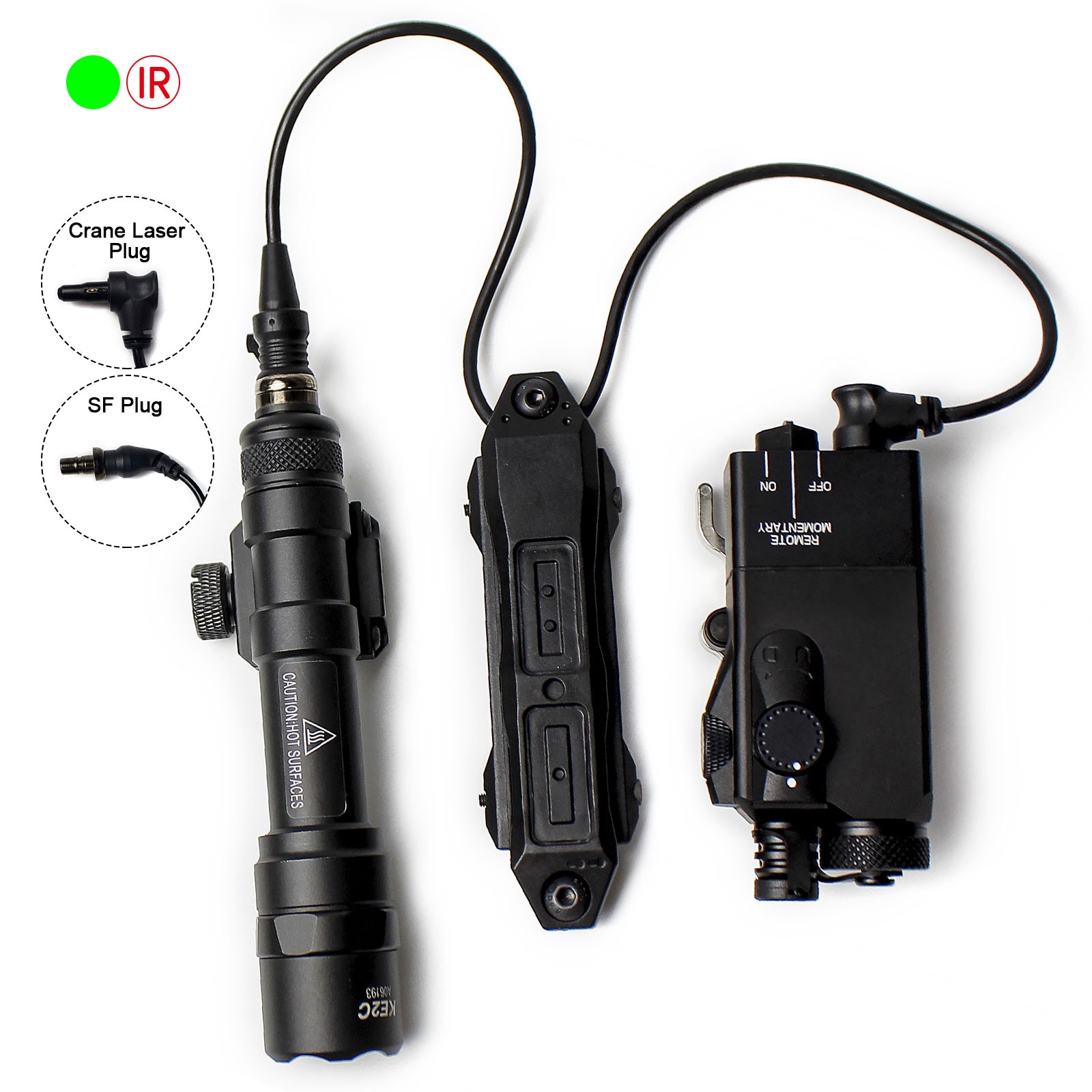 OTAL-C Offset Aiming IR/Green Laser M300B M600 Flashlight W/ Dual Control Switch