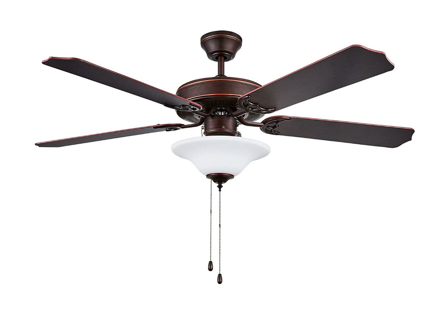 Concord Heritage 52" LED Ceiling Fan Indoor Light Fixture 5 Blade, Bronze/White
