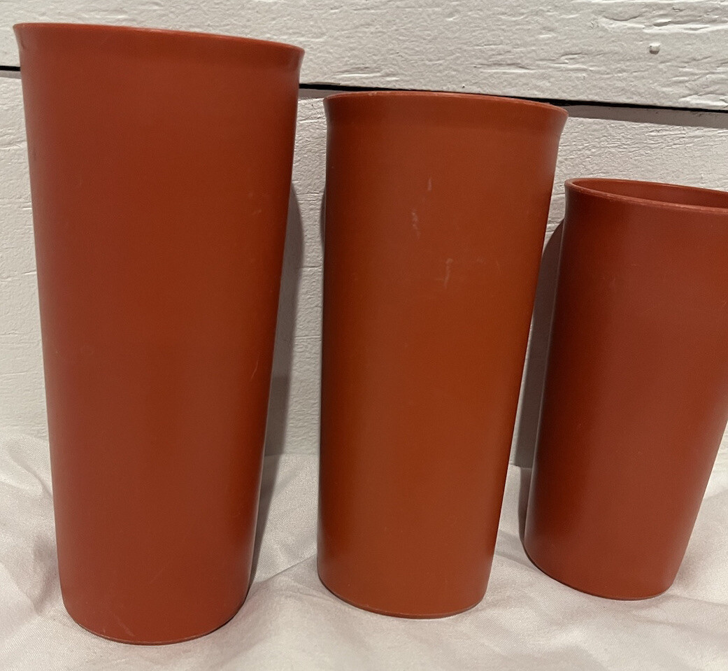 Tupperware Stackable Tumbler Cup Set of 3x Vintage