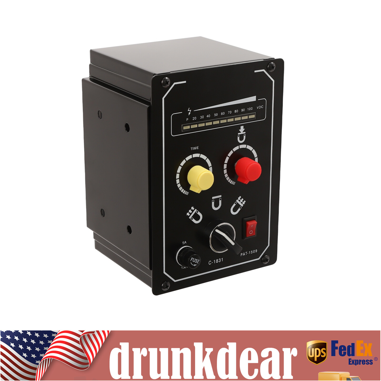 Electro Magnetic Chuck Controller 0-100V 5A DC Magnetic Force Adjustable 110V
