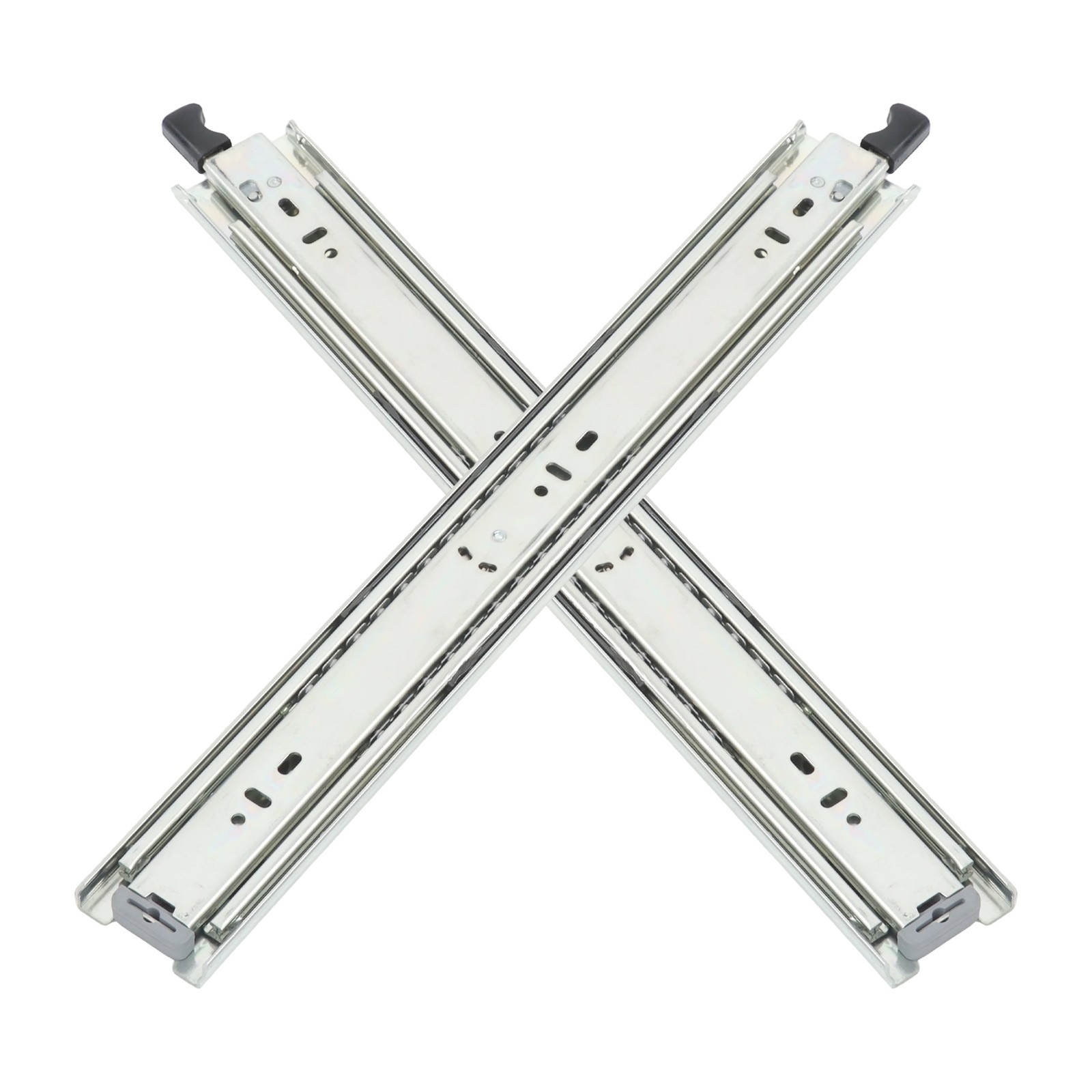 1 Pair Locking Drawer Slides 18" Full Extension & Lock 150 lb Load Capacity