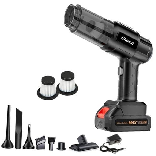 Gharial Handheld Car Air Vacuum Cleaner, 35000PA Rechargeable Large (1 Battery)