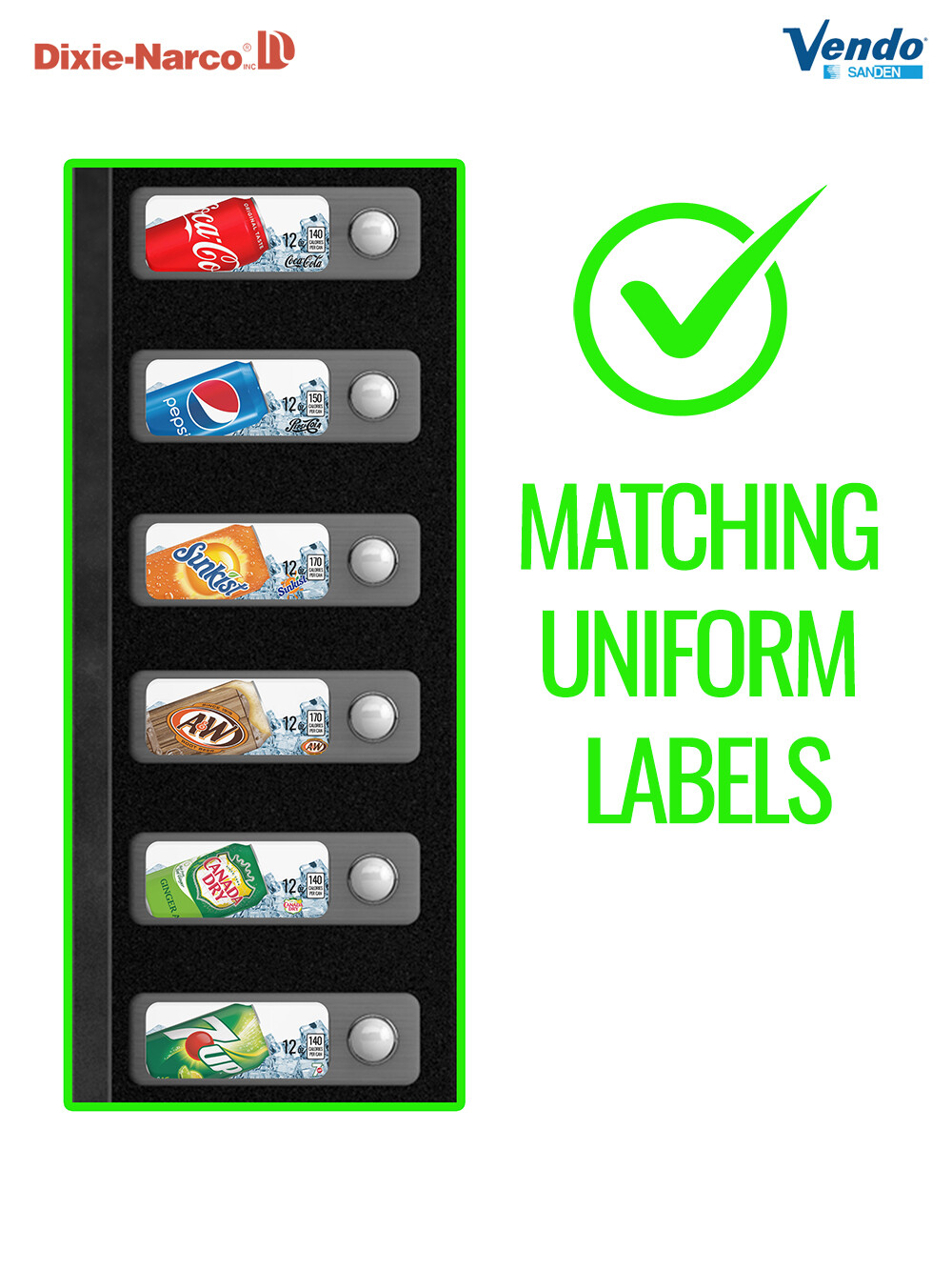 (14) Vending Machine Labels - 20 oz - Cherry Coke - Dasani - Diet Coke  Powerade