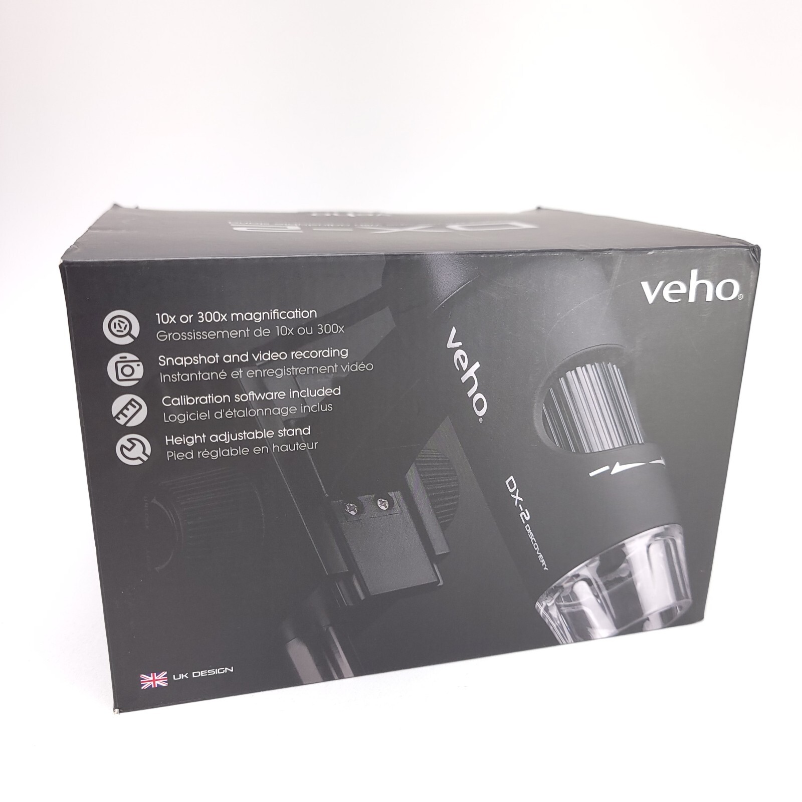 NEW veho Discovery DX-2 5MP Digital USB Microscope Adjustable Stand JPEG AVI LED