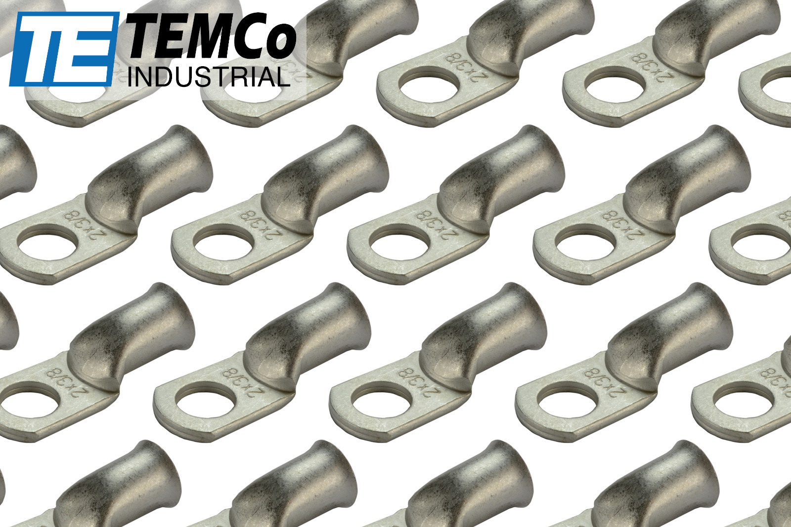 25 Lot 2 AWG 3/8" Hole Ring Terminal Lug Tin Plated Copper Uninsulated Gauge