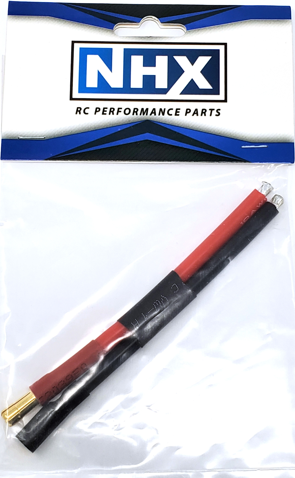 NHX 5.5mm Bullets Adapter Cable 10 AWG 4" Silicone Wire Male Red / Female Black