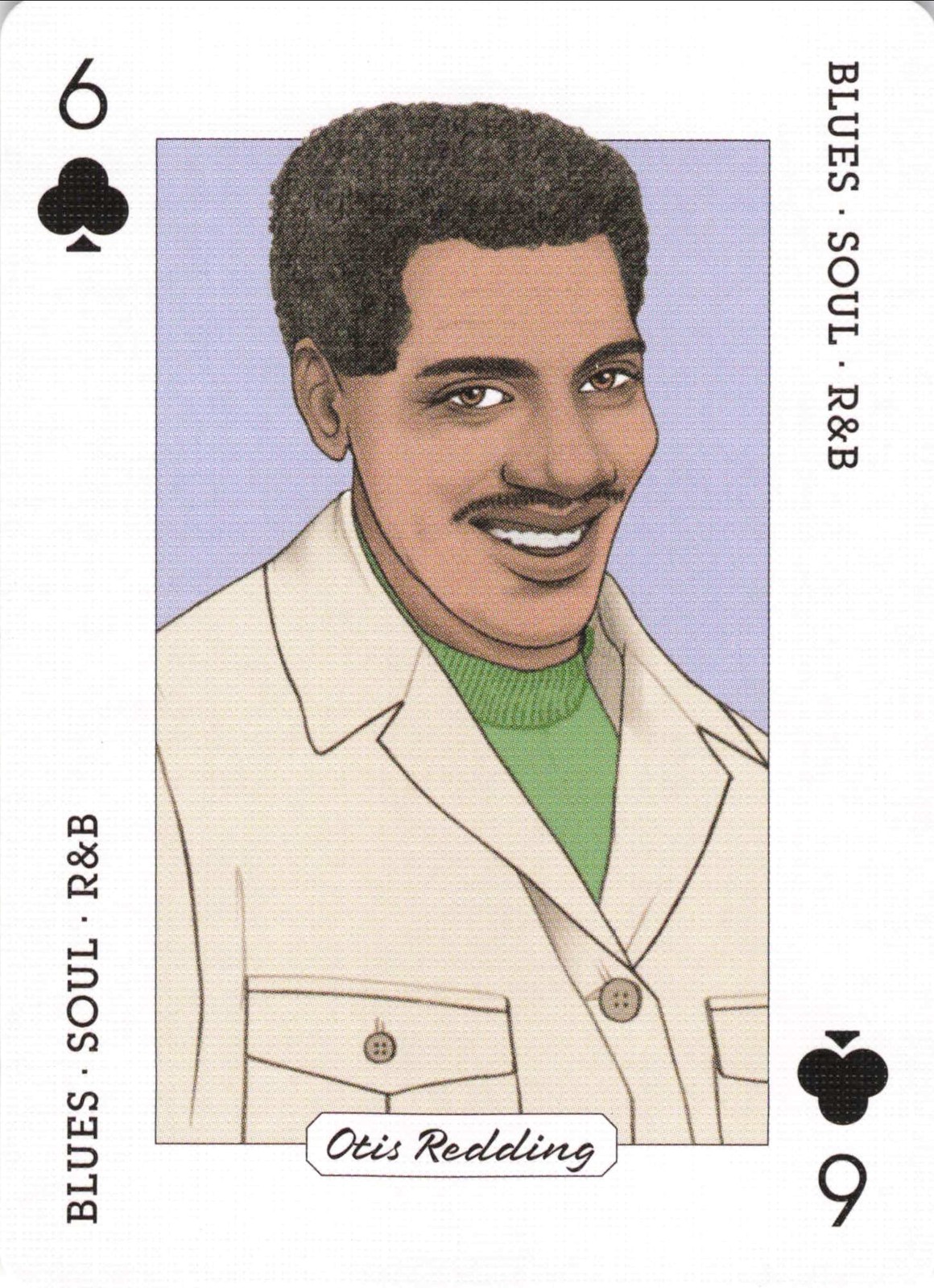 Otis Redding 6 of Clubs Blues Soul R&B Playing Card Trading Card