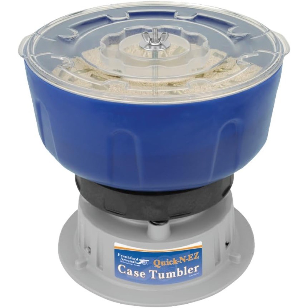 Quick and Easy Vibratory Case Tumbler with Clear Viewing Lid for Reloading and