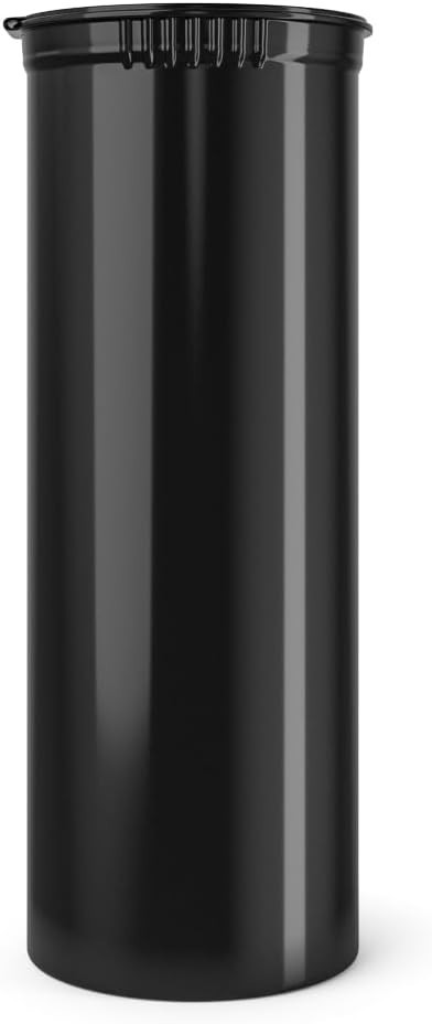 100PC | 60 Dram Child Resistant Pop Top Vial Container (Opaque Black)