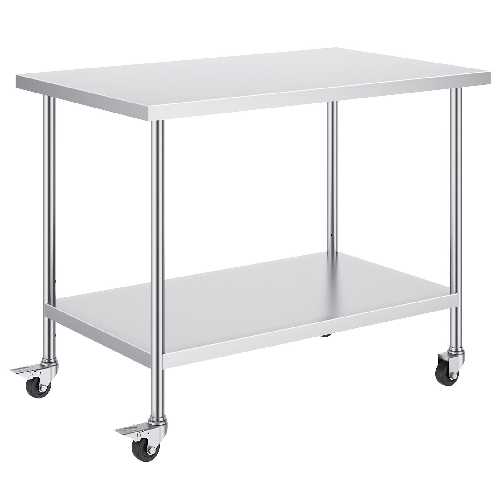 30x48in Stainless Steel Work Table with 3 Adjustable Shelves