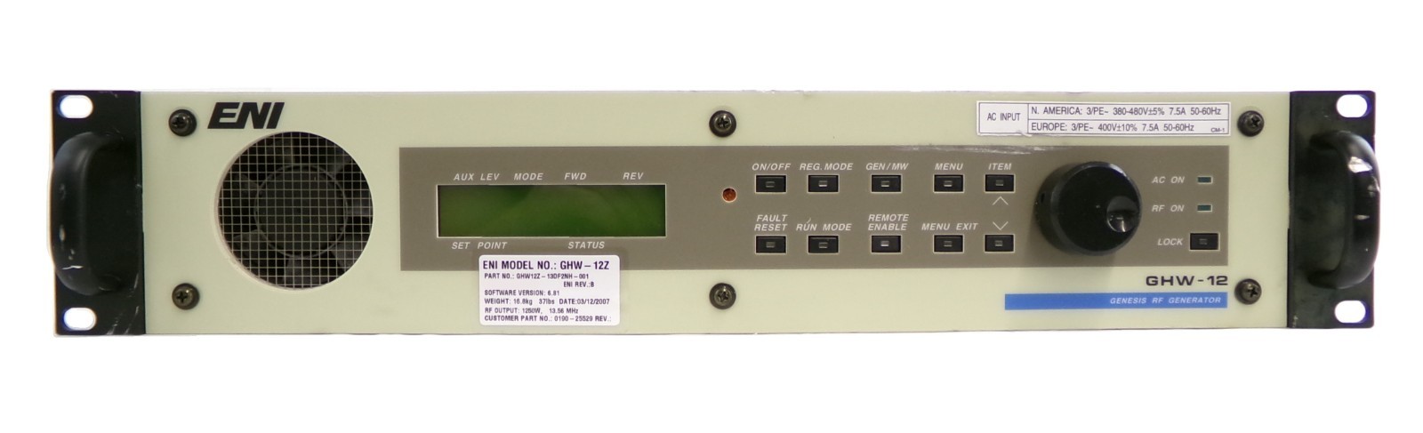 GHW-12Z Genesis ENI GHW12Z-13DF2NH-001 RF Generator AMAT Dented Working