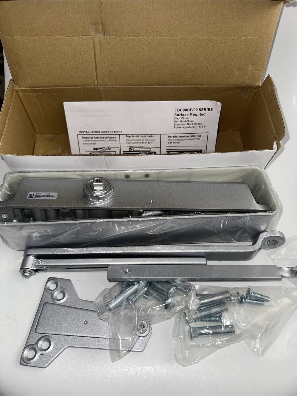 TownSteel TDC-90-AL-G1 Commercial Door Closer Standard Arm Aluminum Body