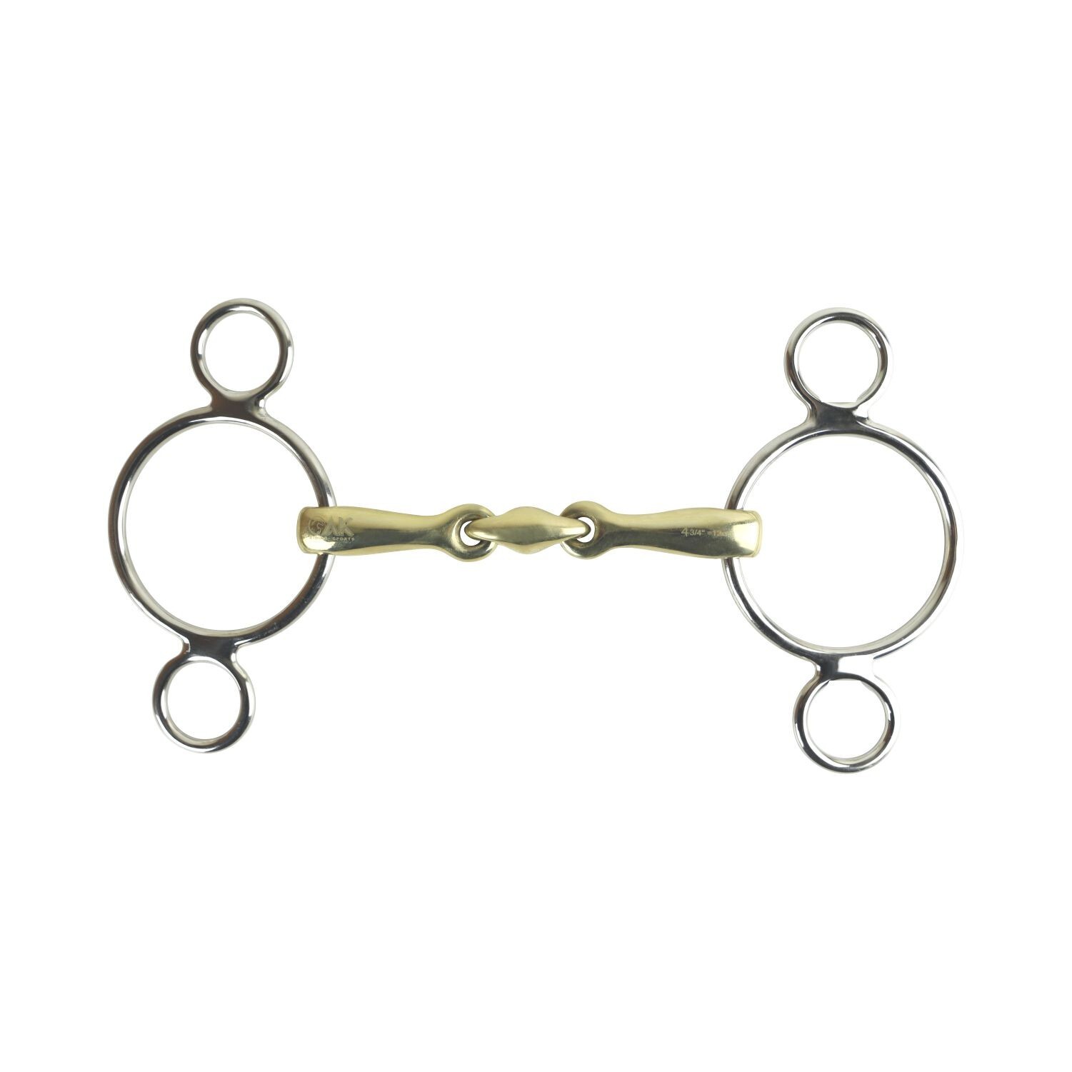 AK 3-Ring Gag with Double Jointed German Silver Horse Riding Bits