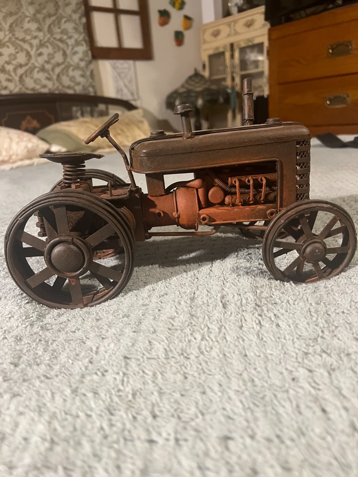 RUSTIC LARGE STATIC DISPLAY TRACTOR