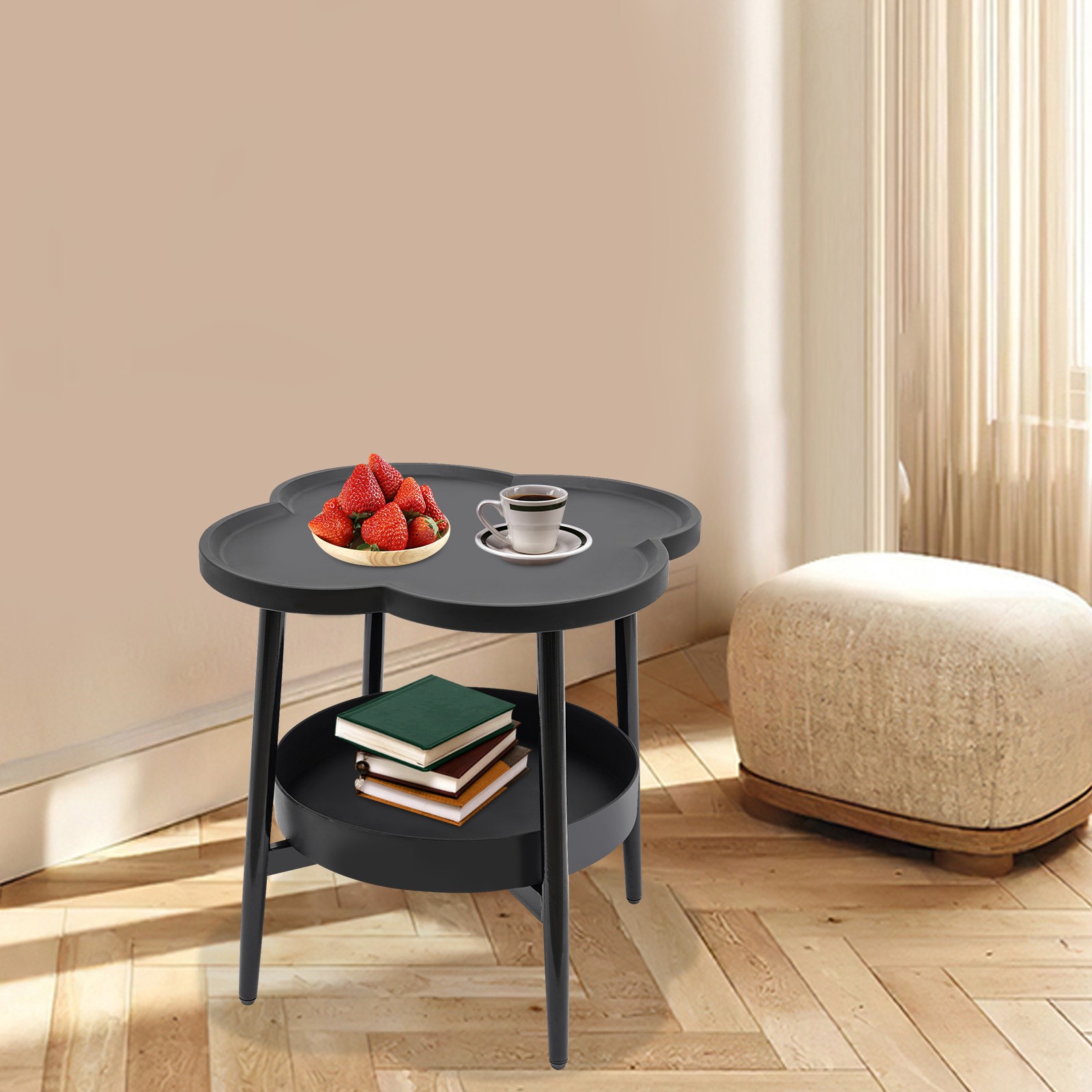 End Table 110LBS Heavy Duty Anti Slip Coffee&Tea Table, Sofa Side Snack Table