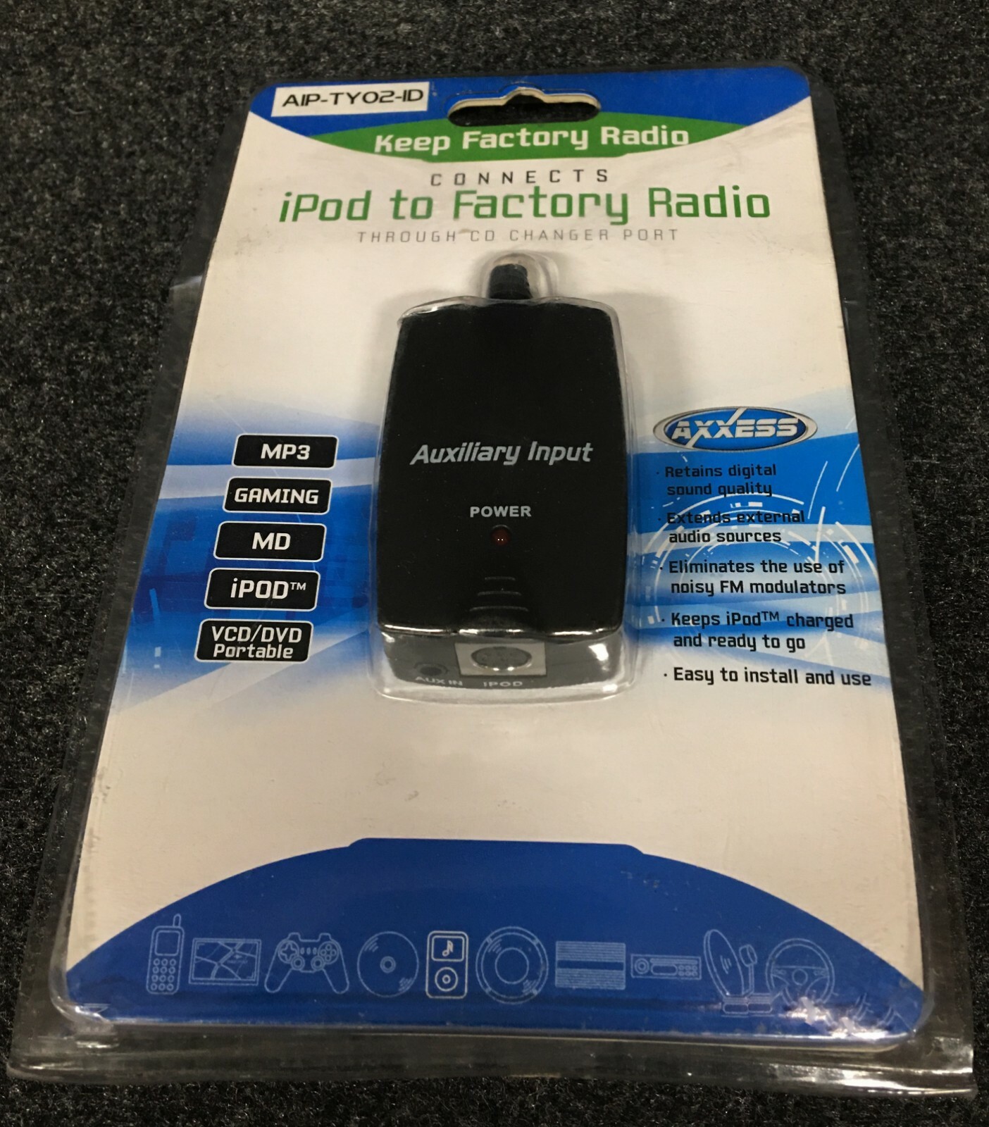 AXXESS AIP-TY02-ID Auxiliary Input Connects iPOD to Factory Radio