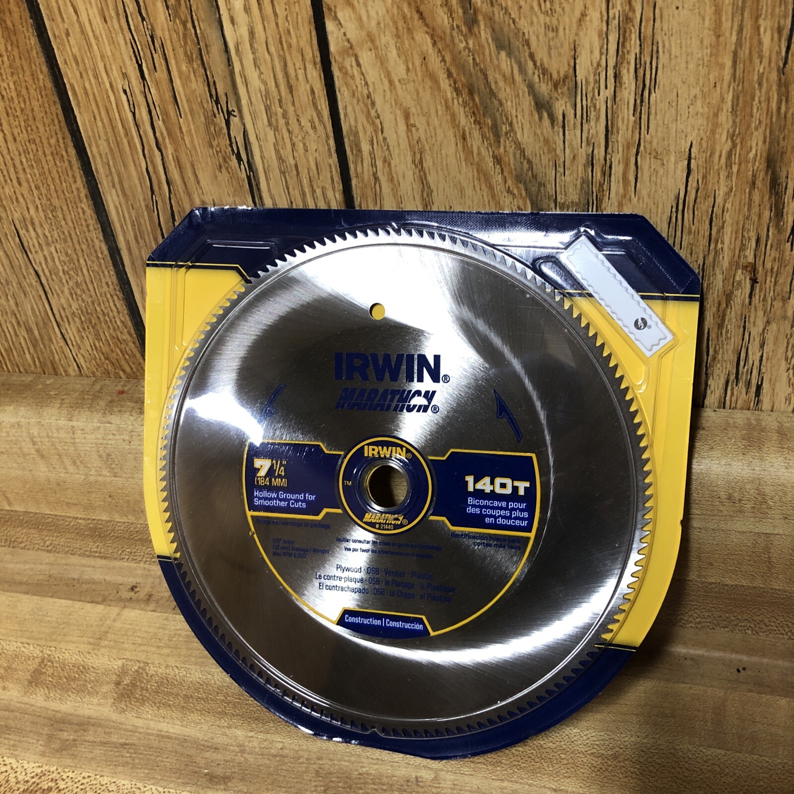Irwin 21440 7-1/4" x 140 Tooth Hollow Ground Saw Blade New