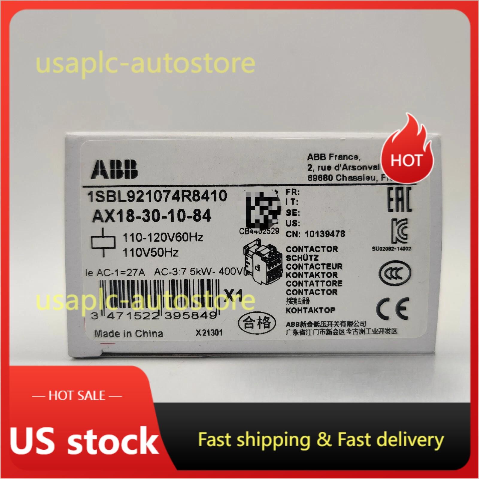 New In Box ABB AX18-30-10-84 AC Contactor US Free TAX
