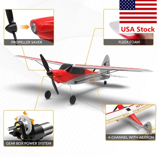 US Volantex 2.4G 4CH Sport Cub RC Airplane 6 Axis Gyro Stunt RTF Aerobatic Toy