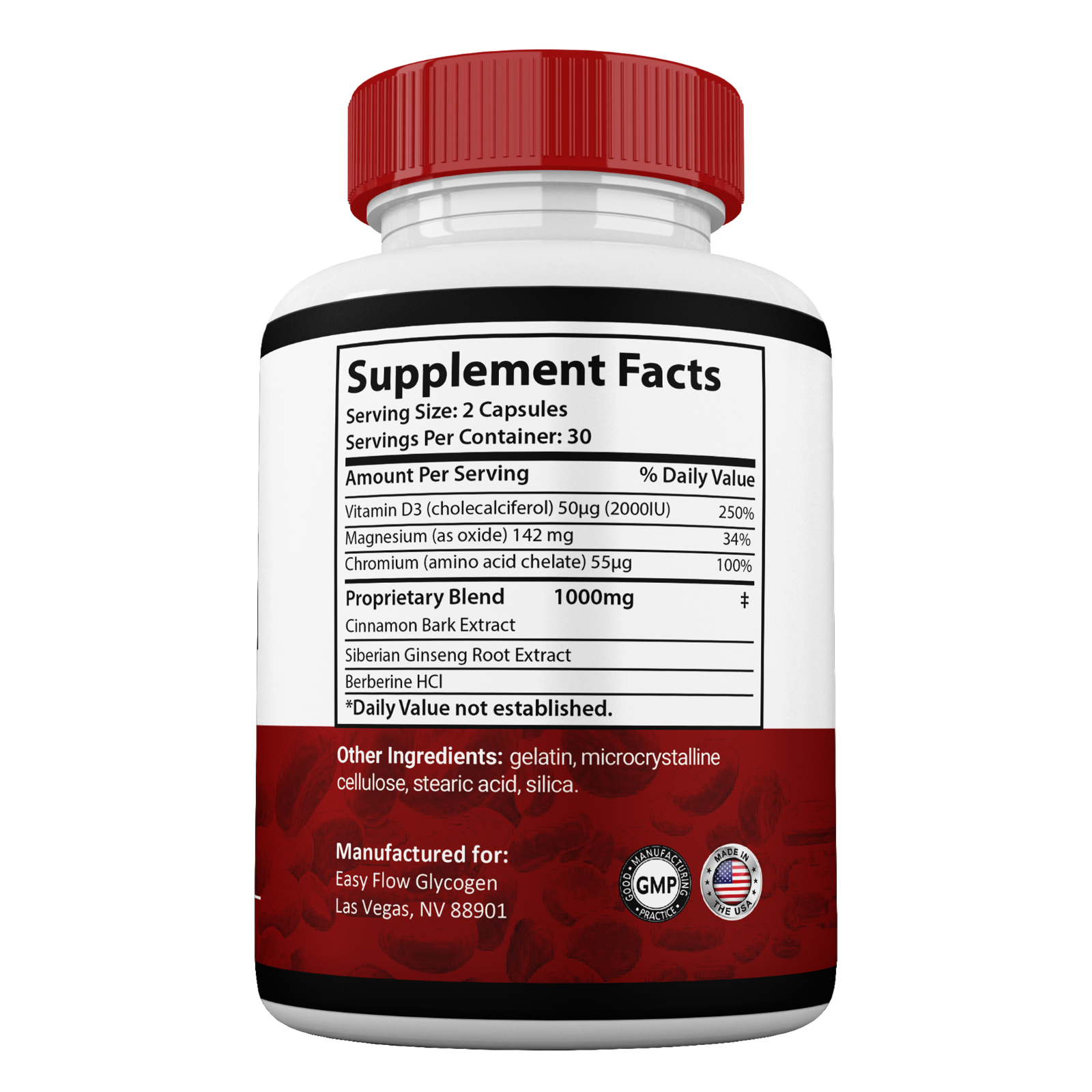 EasyFlow Glycogen Support Pills, Max Strength Blodd Support Formula (1 Pack)
