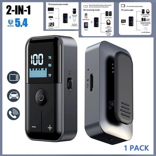Wireless Bluetooth 5.4 Transmitter Receiver Adapter Audio 3.5 mm Audio Jack Aux