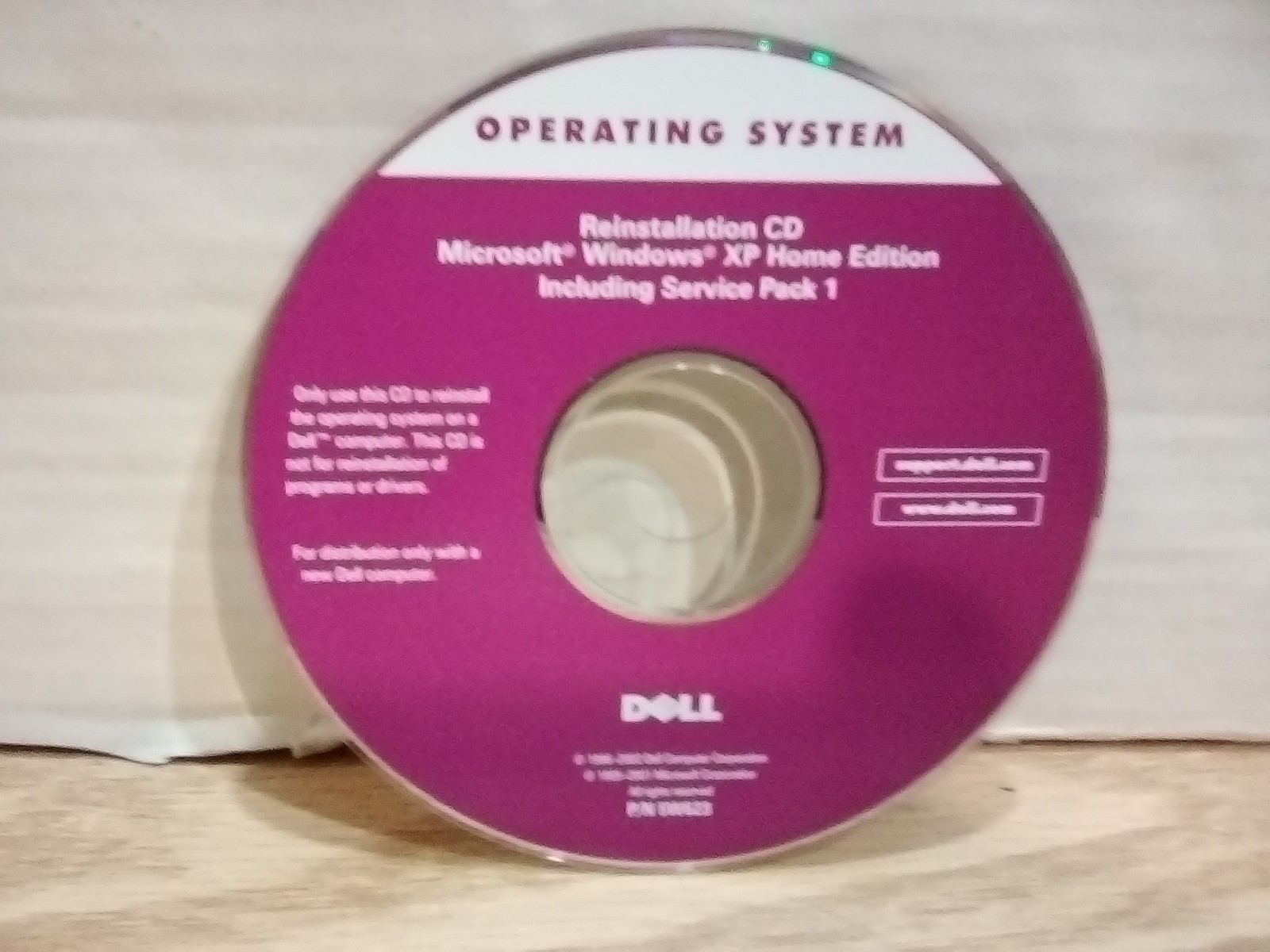 Dell Operating System Reinstallation CD Windows XP Home Edition Pin Included.