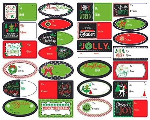 Assorted Christmas Adhesive Label - 9 1/4" x 5 3/4" | Multicolor - Pack of 156