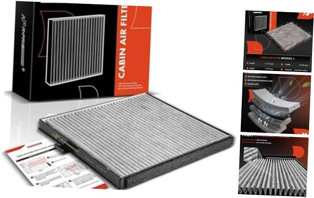 Behind Glove Box Cabin Air Filter w/Activated Carbon Compatible with Honda