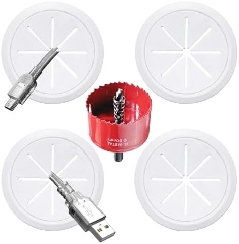 4 Pack TV Cord Hider for Wall Mounted TV, 2-3/8"(60mm Hole) Wire Hider in Wall C