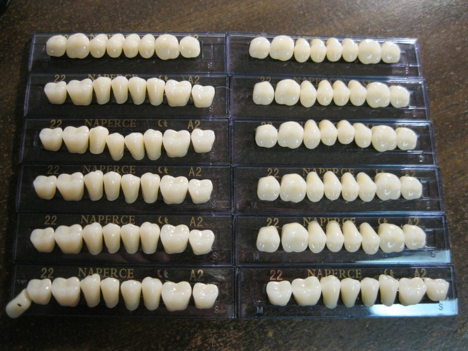 Naperce 22 A2 Shade Dental Synthetic Resin Teeth Denture lot