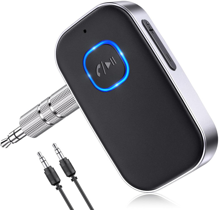 Receptor Bluetooth 5.3 para Auto AUX 3,5 mm con Cancelación de Ruido 16 h