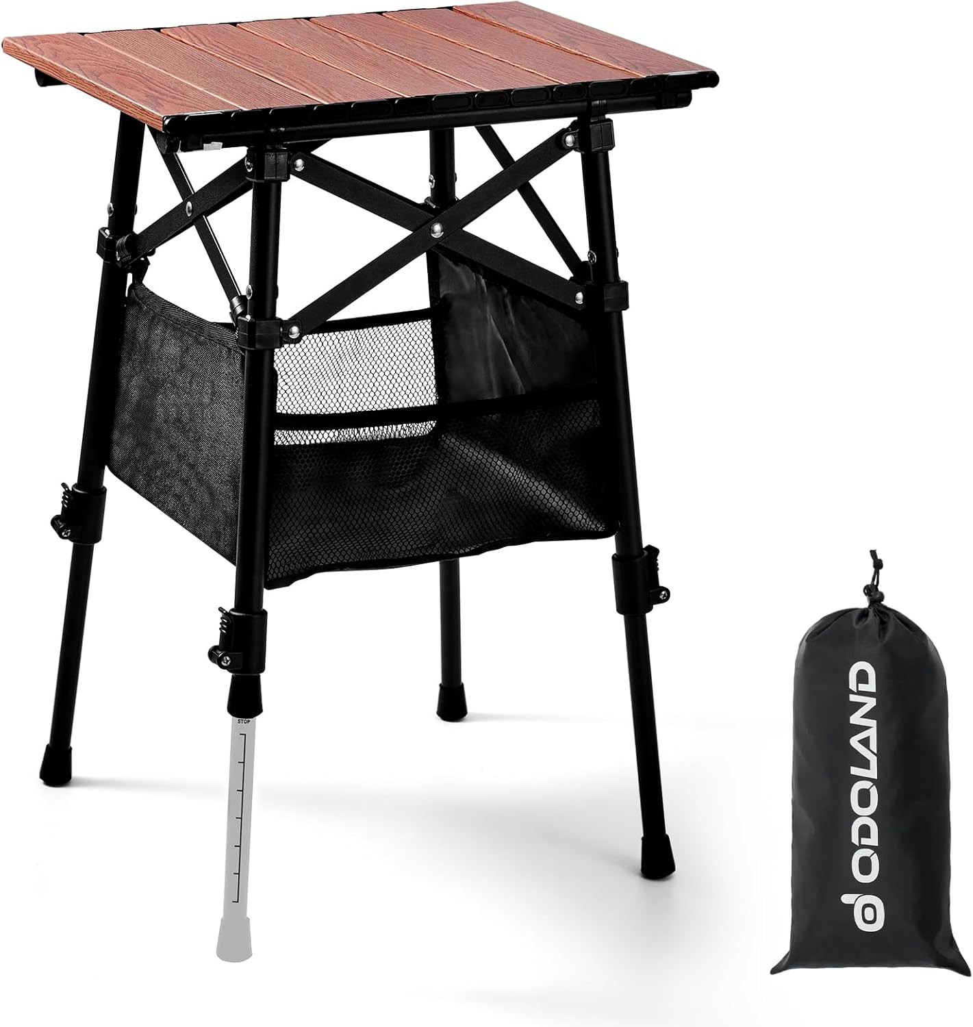 Portable Camping Table, 15.8"L X 11.8"W Folding Table with Adjustable Height 15.