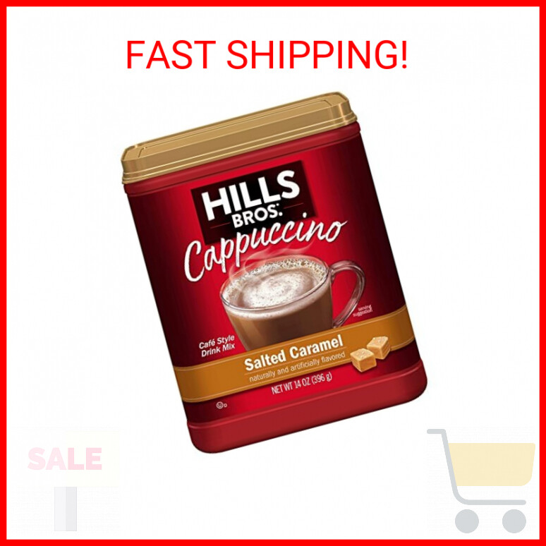 Hills Bros Instant Salted Caramel Cappuccino Mix, Easy to Use and Convenient, En