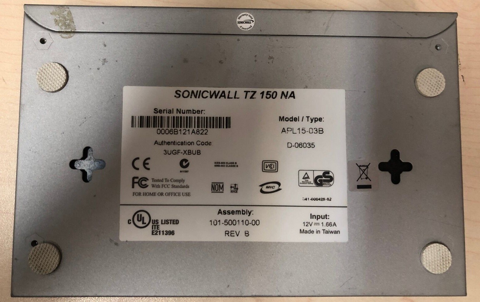 SonicWall TZ 150 APL15-03-B
