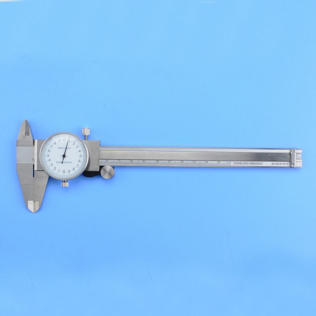 GLF  6" 150 mm 0.02 mm Metric Dial Vernier Caliper Stainless Steel Shock Proof