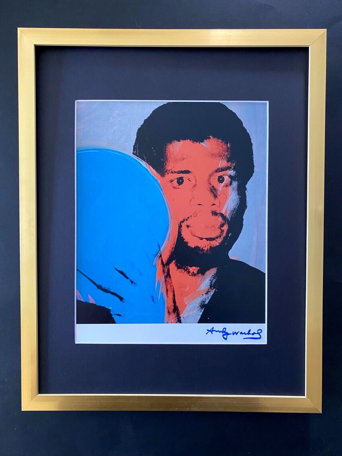 ANDY WARHOL + RARE 1984 SIGNED + ABDUL JABBAR + PRINT MATTED TO 11X14