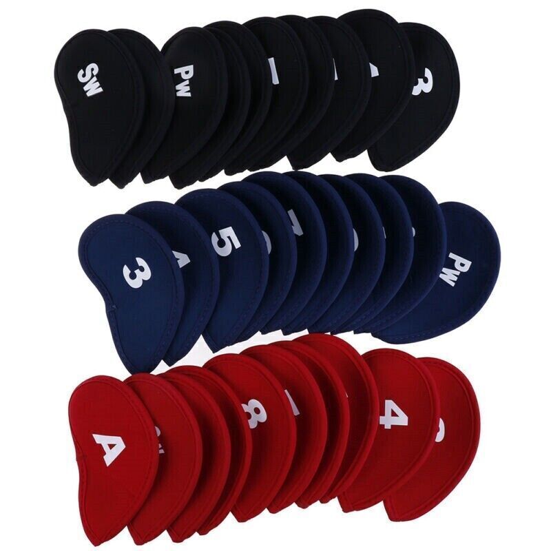 Headcovers Club 10pcs Cover Golf Head Iron Wedge Putter Neoprene Protective