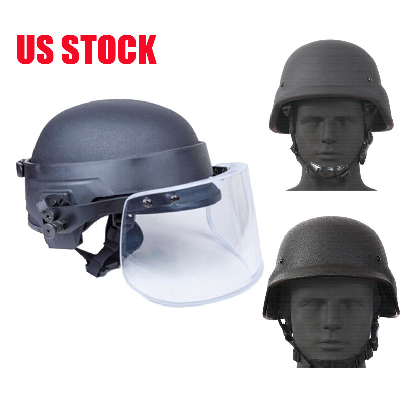 IN US! M88 PE Bulletproof Helmet & Ballistic Face Shield NIJ 3A Protection Gear