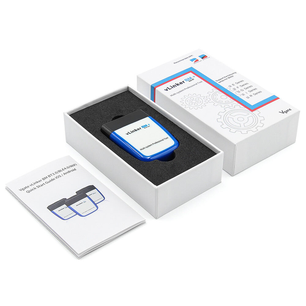 Vgate vLinker BM+ ELM327 V2.2 For BMW Scanner Bluetooth-Compatible 4.0 OBD Code