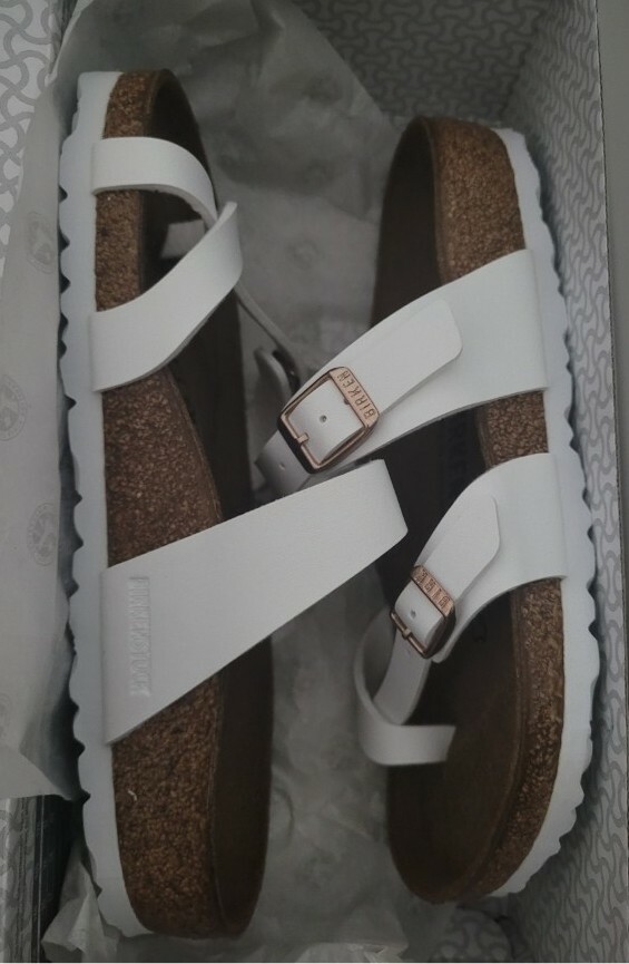 BIRKENSTOCK MAYARI SANDALS WOMEN WHITE BIRKO FLOR STRAPS 1014190 REGULAR WIDTH