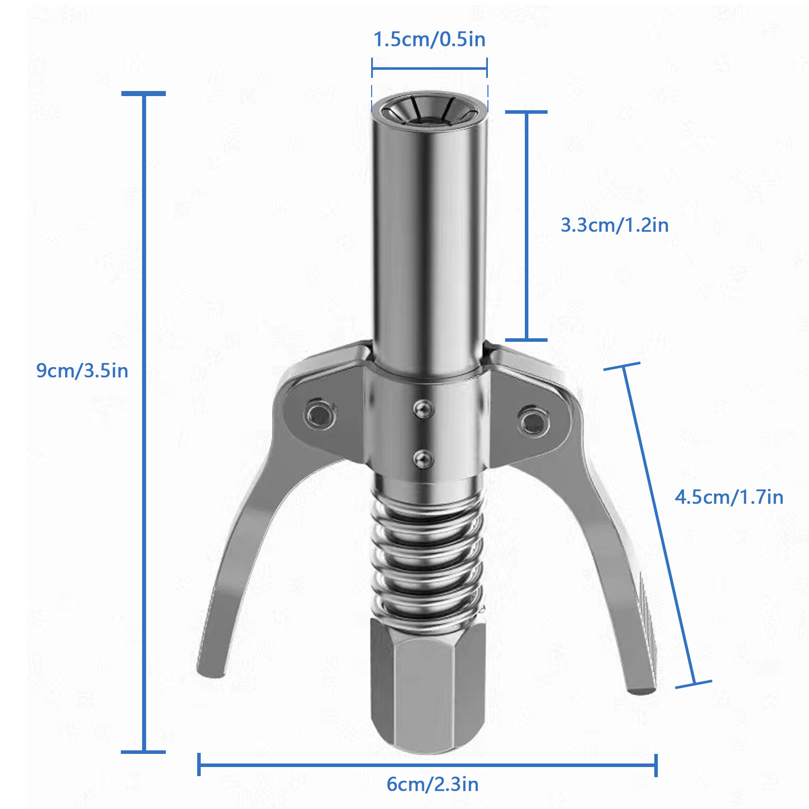 Grease Gun Coupler Double Handle Quick Release Lock On Coupling w/11.8" Hose