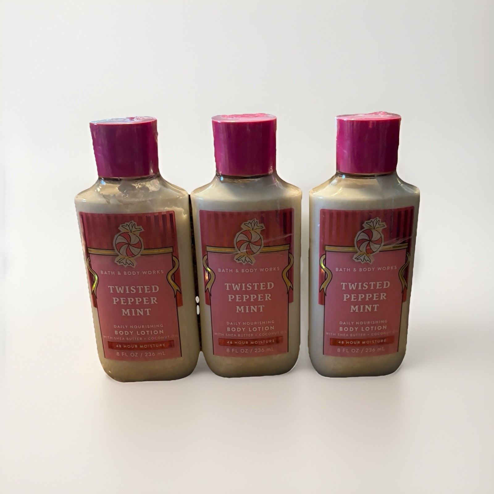 Set of 3 Bath & Body Works Twisted Peppermint Body Lotion Brand New Sealed 2025