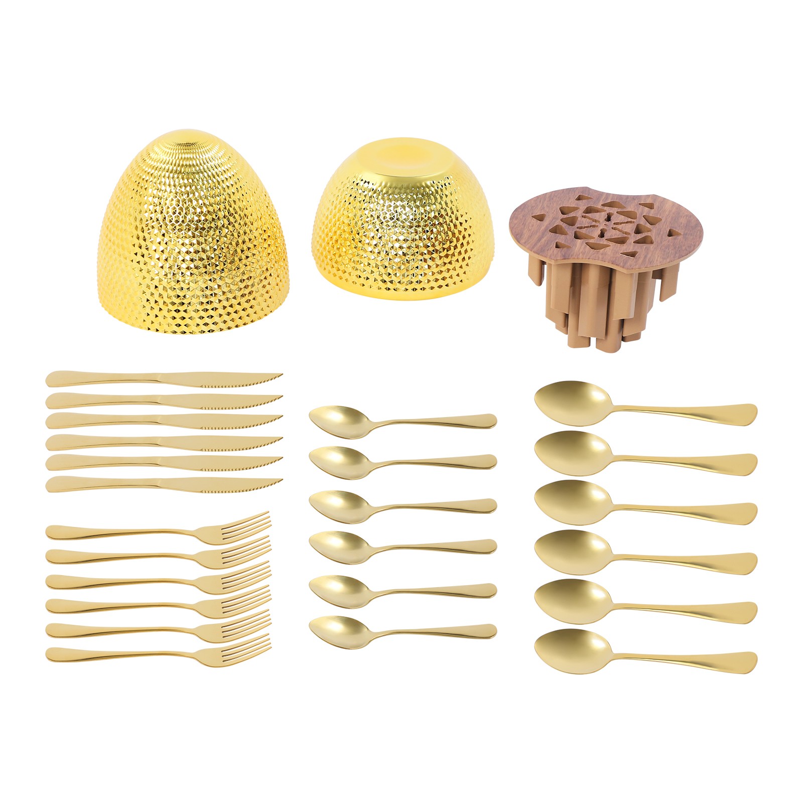 Egg Shape 410 Stainless Steel Knife Fork Spoon Versatile Smooth Edges Eating Set