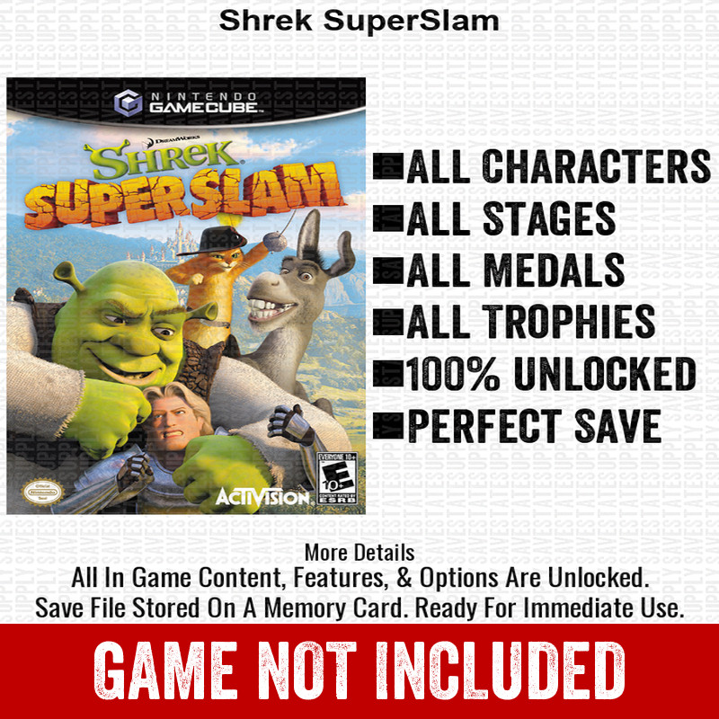Shrek SuperSlam 100% Nintendo GameCube Memory Card Save CHEATS